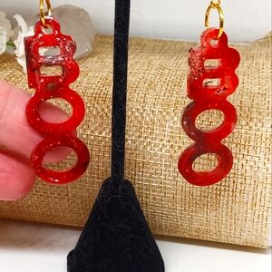 Halloween earrings red Boo